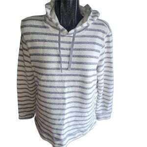 Old Navy Blue And White Striped Pullover Hoodie Size M